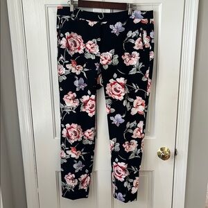 Adrianna Papell Pants Women's Size 14 Floral Print Kate NWOT